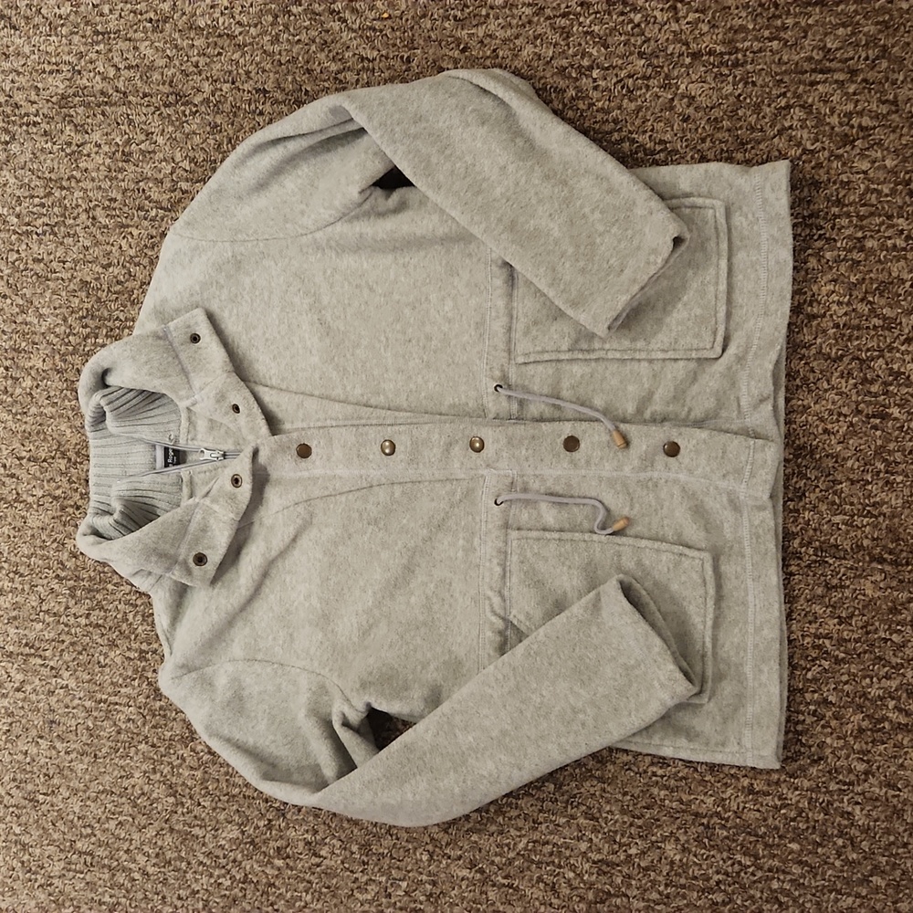 Women's Stephanie Rogers Fleece Layered Look Jacket Size L Color Gray